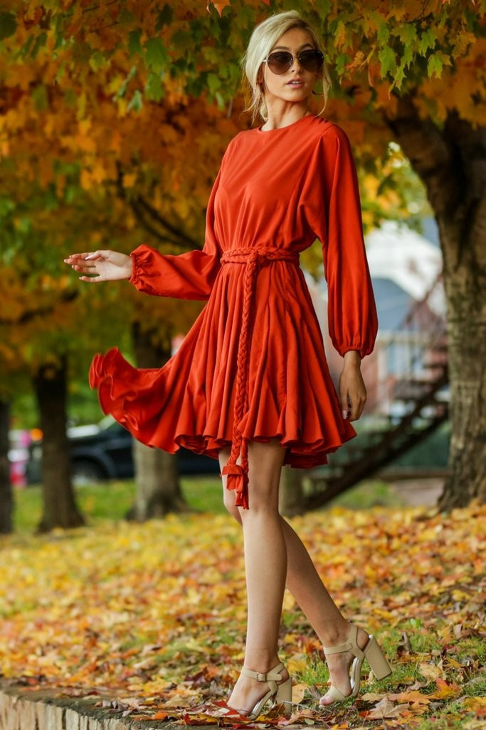 Everyday Here Orange Dress | Red Dress 
