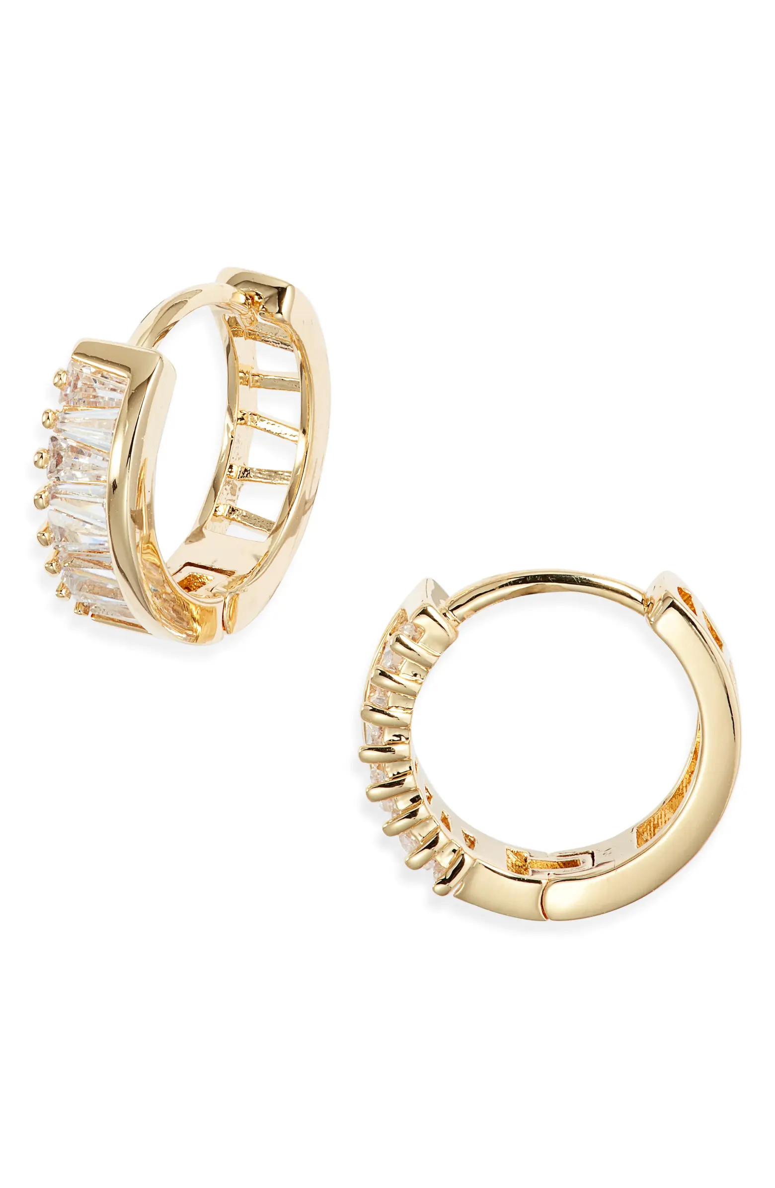 Trillion Cubic Zirconia Huggie Hoop Earrings | Nordstrom