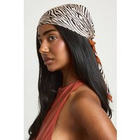 boohoo Women's Zebra Print Contrast Edge Satin Neckerchief | Boohoo.com (UK & IE)