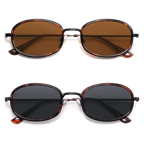 Appassal Retro Oval Sunglasses for Women Men Trendy Large Round Y2k Sunnies AP3681,Tortoise/Dark Brown&Tortoise/Grey | Amazon (US)