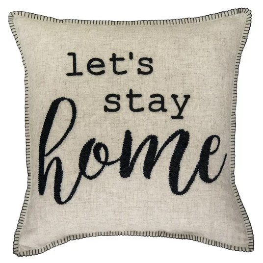 Better Homes & Gardens Let's Stay Home Sentiment Pillow, ...