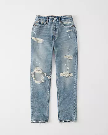 Ripped High Rise Mom Jeans | Abercrombie & Fitch US & UK