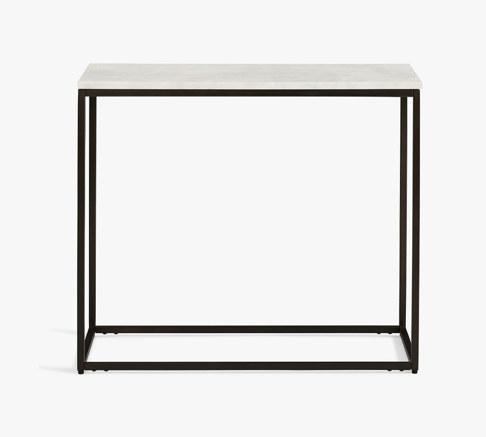 Delaney 28" Rectangular Marble End Table | Pottery Barn (US)