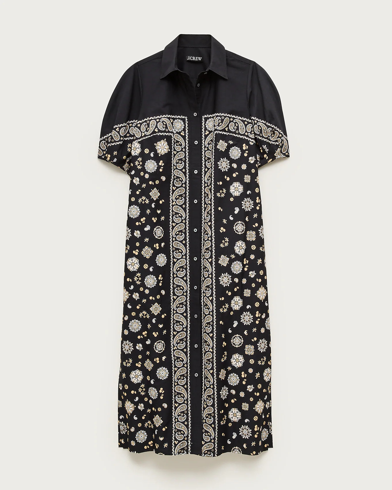Shirt-dress in bandana-print cotton poplin | J. Crew US