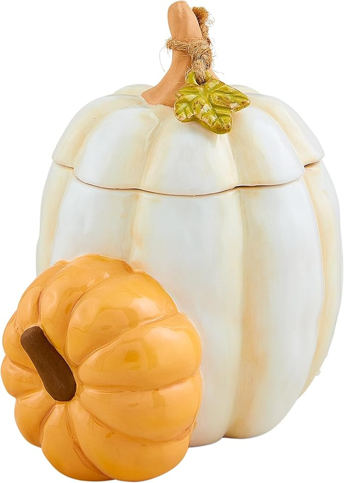 Mud Pie Gather Canister, Two Pumpkin, 5 1/4" x 4" | Amazon (US)