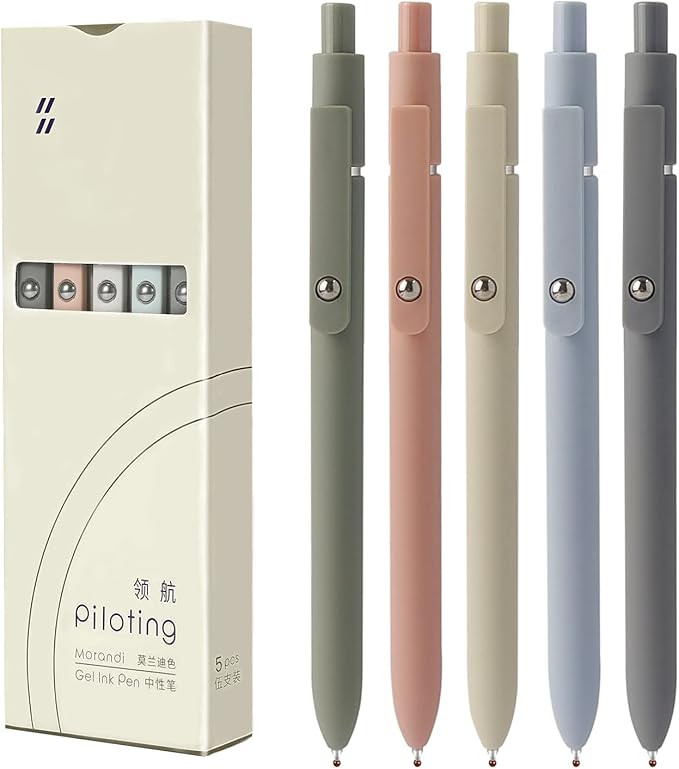 FIOVER 5pcs Gel Pens Quick Dry Ink Pens Fine Point Premium Retractable Rolling Ball Gel Pens Blac... | Amazon (US)