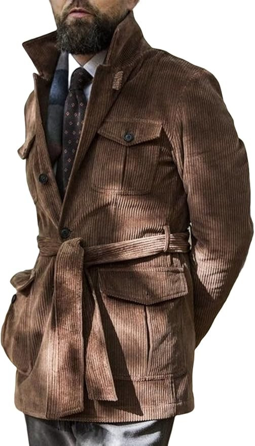 Men's Corduroy Casual Suit Blazer Jackets Vintage Formal Sports Coats | Amazon (US)