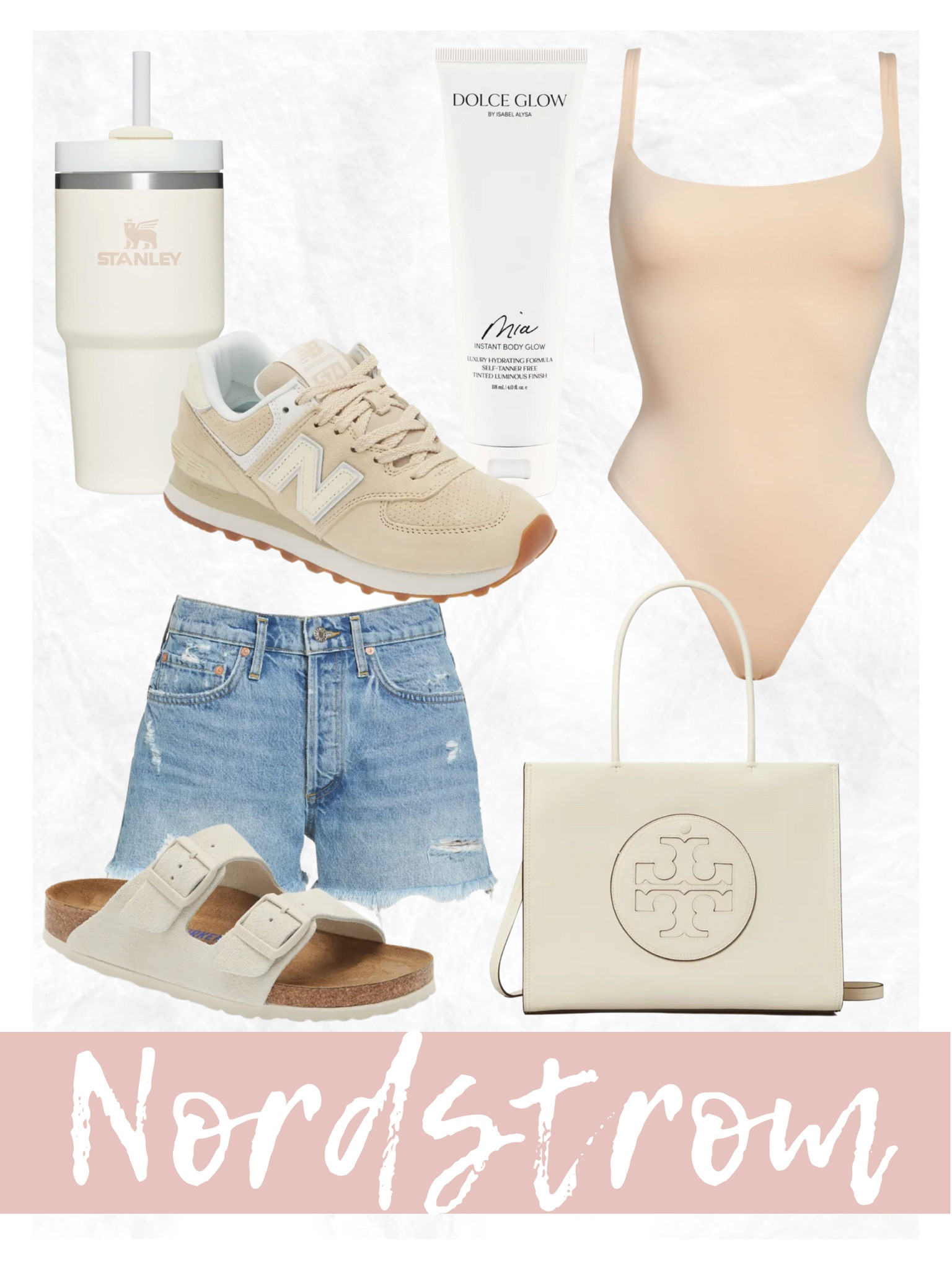 Nordstrom spring style, skims, bodysuit, denim shorts, Birkenstocks, new balance, Stanley, Tory Burch, tote bag, spring break

#LTKitbag #LTKstyletip #LTKSeasonal