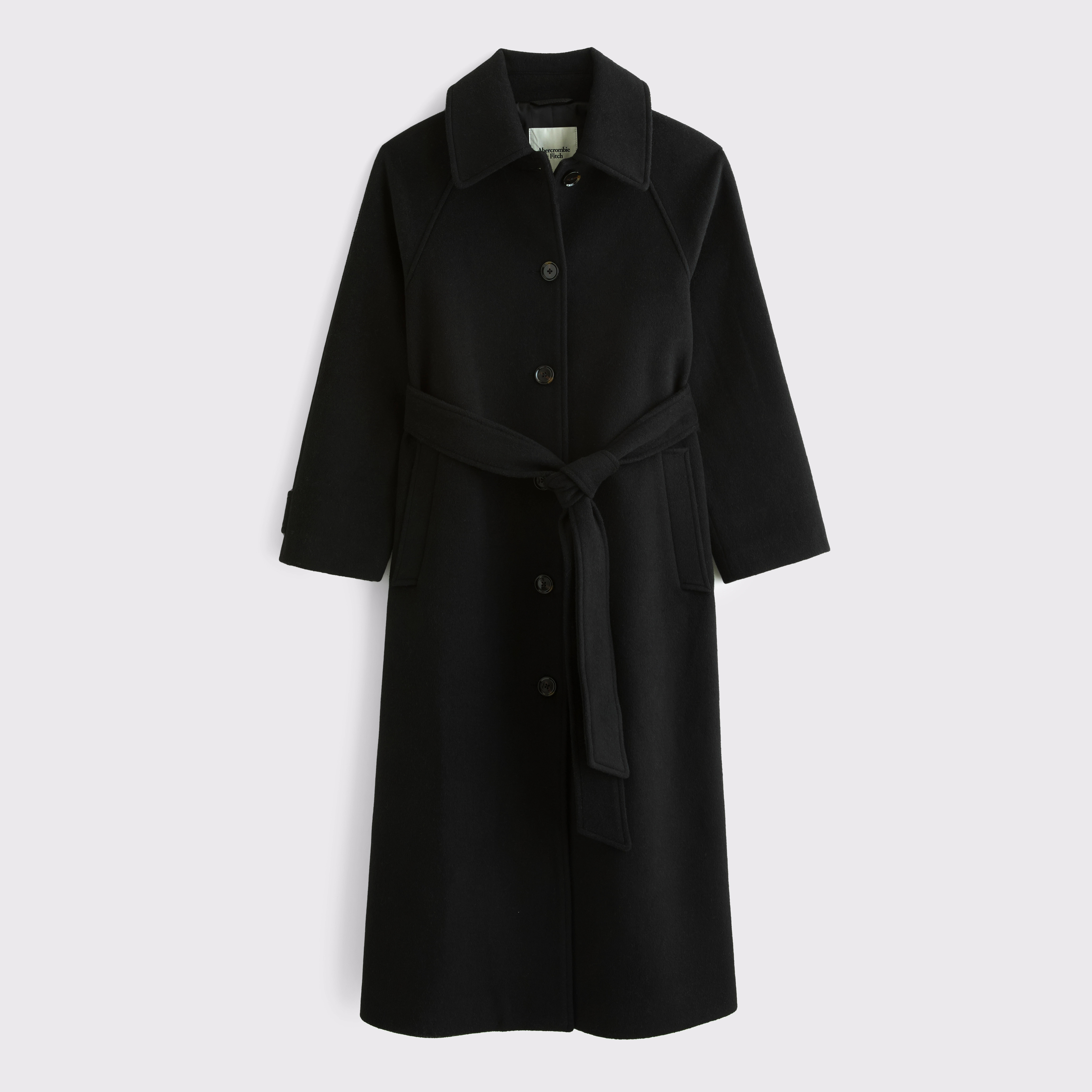 Wool-Blend Belted Coat | Abercrombie & Fitch (US)