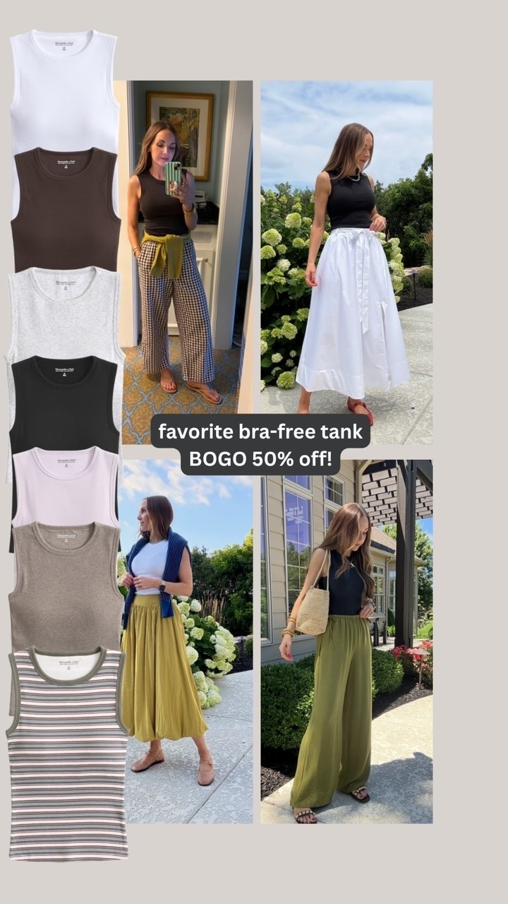 My favorite tank is now BOGO 50% off @abercrombie. I wear a small