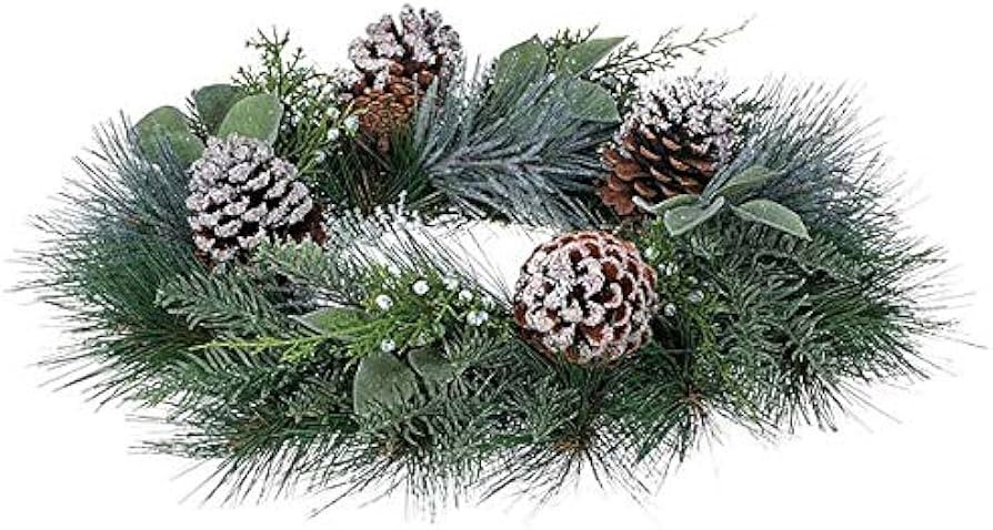 1 Pc, Pine Noble Fir Candle Rings 6.5 Inch for 6 Inch Diameter Three Wick Pillar Candles, Jar Can... | Amazon (US)