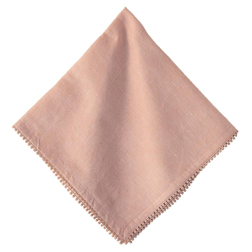 Juliska Berry Trim Modern Classic Blush Linen Napkin | Kathy Kuo Home