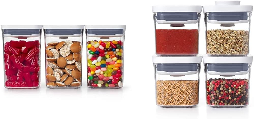 OXO Good Grips 3-PC Small Square Short POP Container Set & Good Grips 4-Piece Mini POP Container ... | Amazon (US)