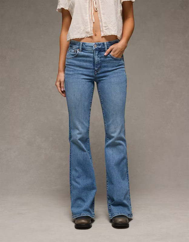 AE Luxe Super High-Waisted Flare Jean | American Eagle Outfitters (US & CA)