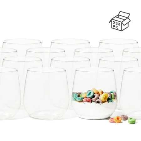 TOSSWARE Clear Plastic 12oz Tumbler Jr Whiskey Glass Set of 252 | Walmart (US)