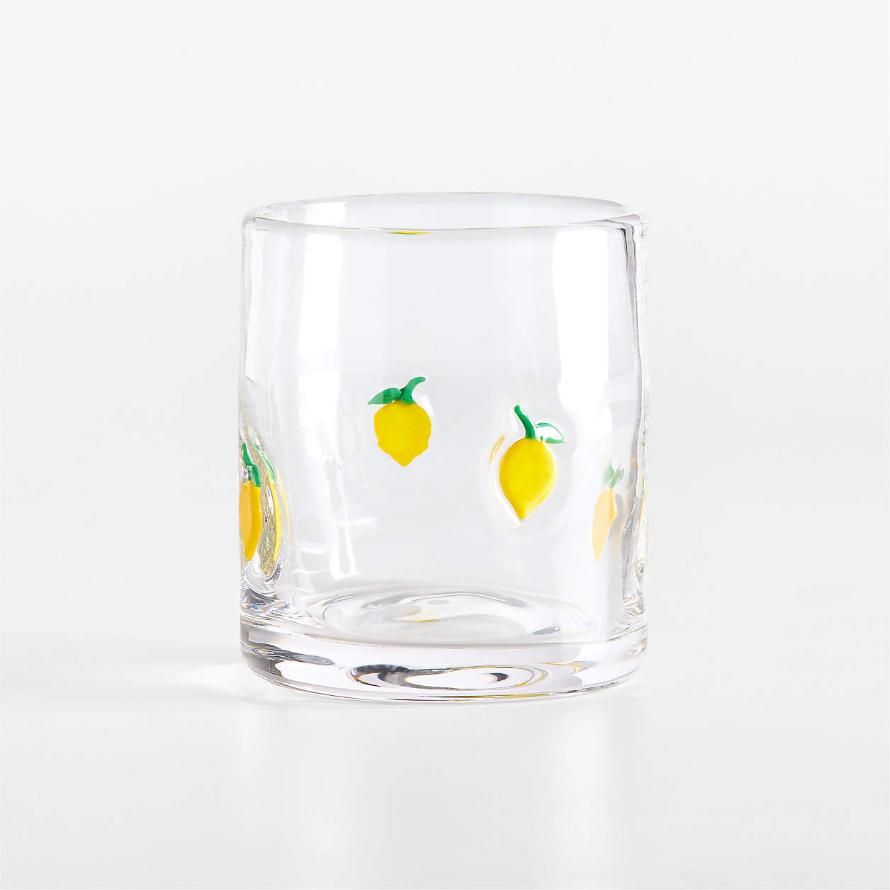 Lemon Icon 15-Oz. Double Old-Fashioned Glass + Reviews | Crate & Barrel | Crate & Barrel