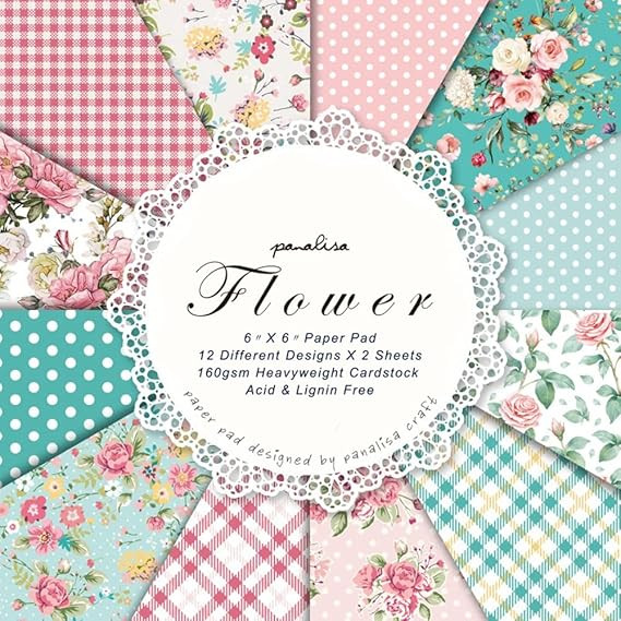 Scrapbook Paper Pack 6x6,Spring Scrapbook ,Vintage Scrapbooking Supplies,12 Designs Retro Floral ... | Amazon (US)