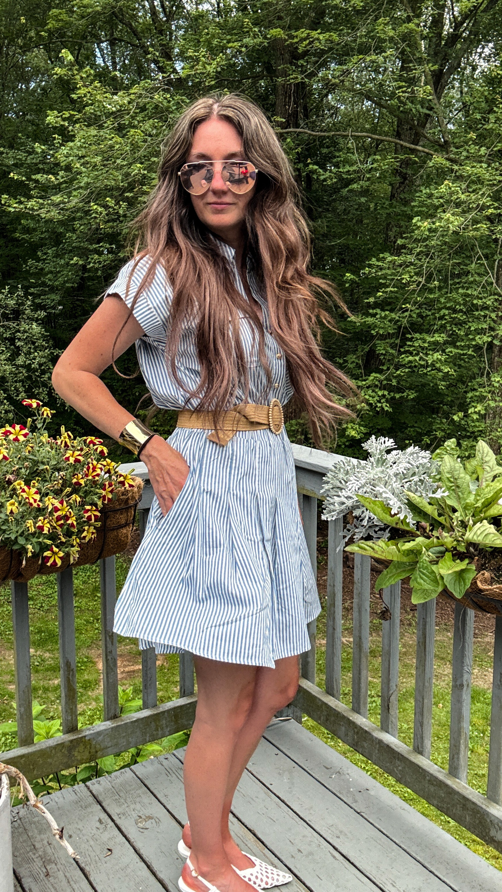 VICI New England style striped dress. Perfect for tall women. I’m 5’7, 140lbs wearing a medium  

#LTKTravel #LTKSeasonal #LTKOver40