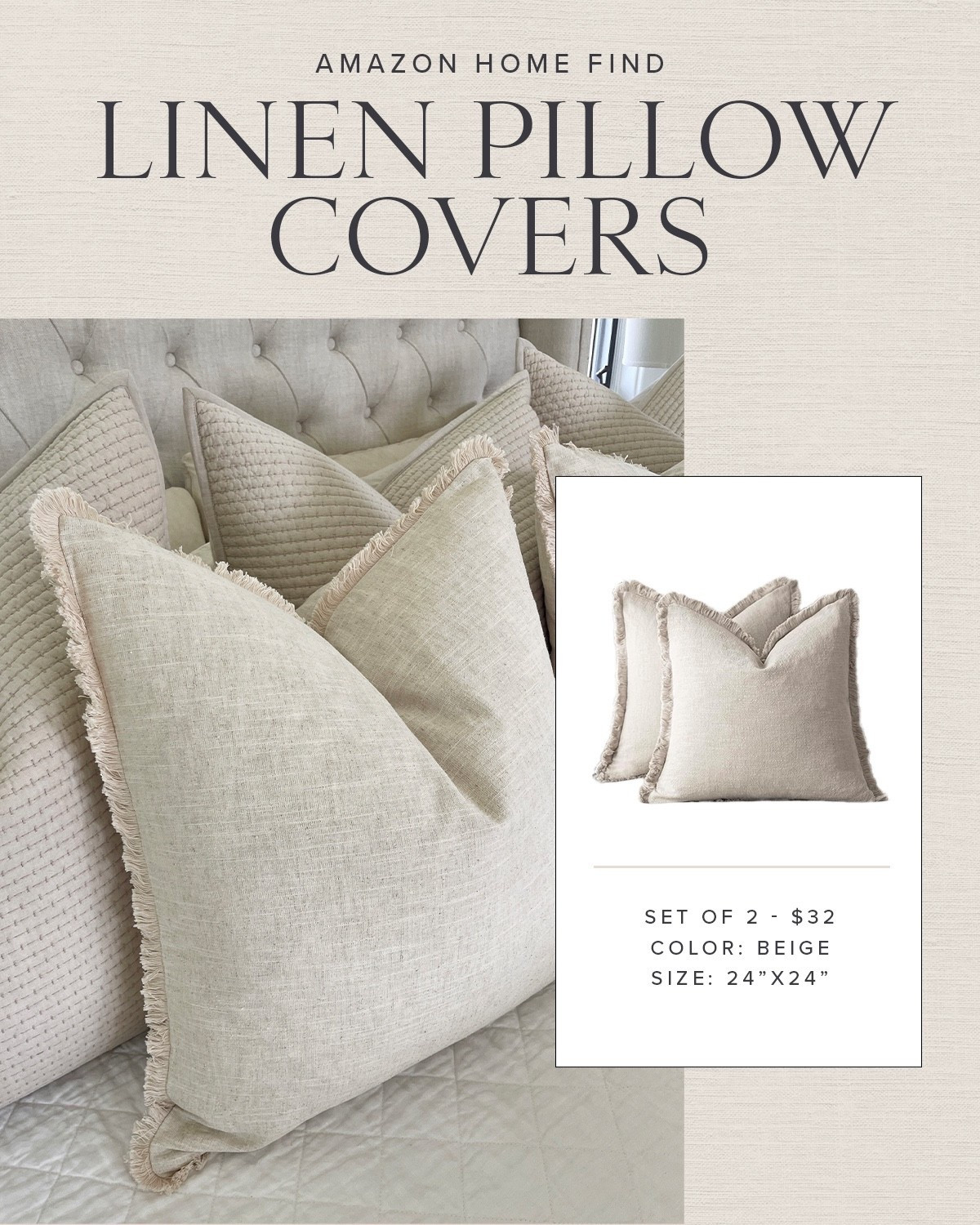 Non-toxic linen pillow covers from
Amazon! I great way to refresh a bedroom or living room this spring 🫶🏻

Home decor 

#LTKHome