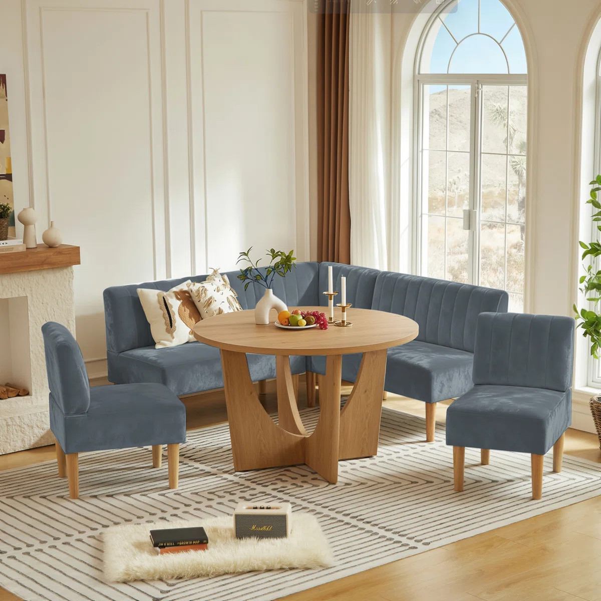 6-piece Dining Set With Table & 5 Velvet Chairs | Wayfair North America