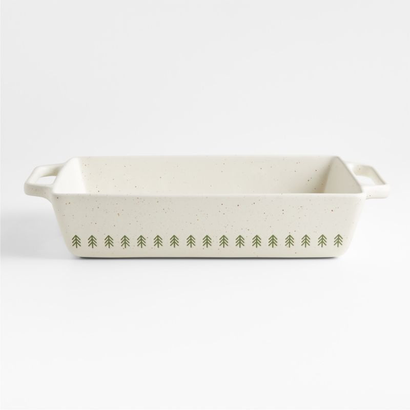 Green Trees Christmas 9"x13" Baking Dish | Crate & Barrel | Crate & Barrel