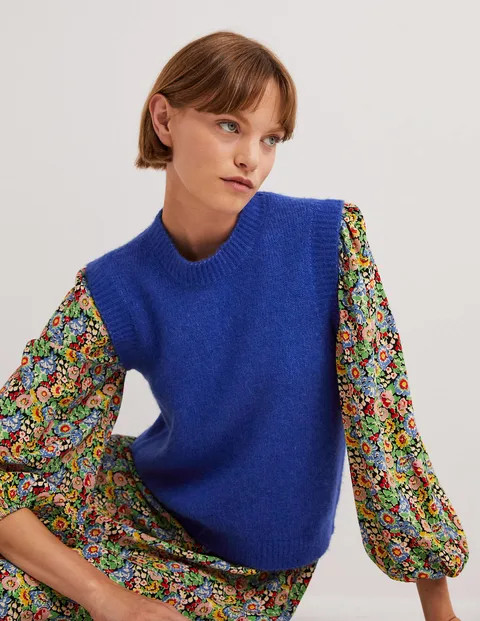 Fluffy Sweater Vest - Cobalt Blue | Boden (US)