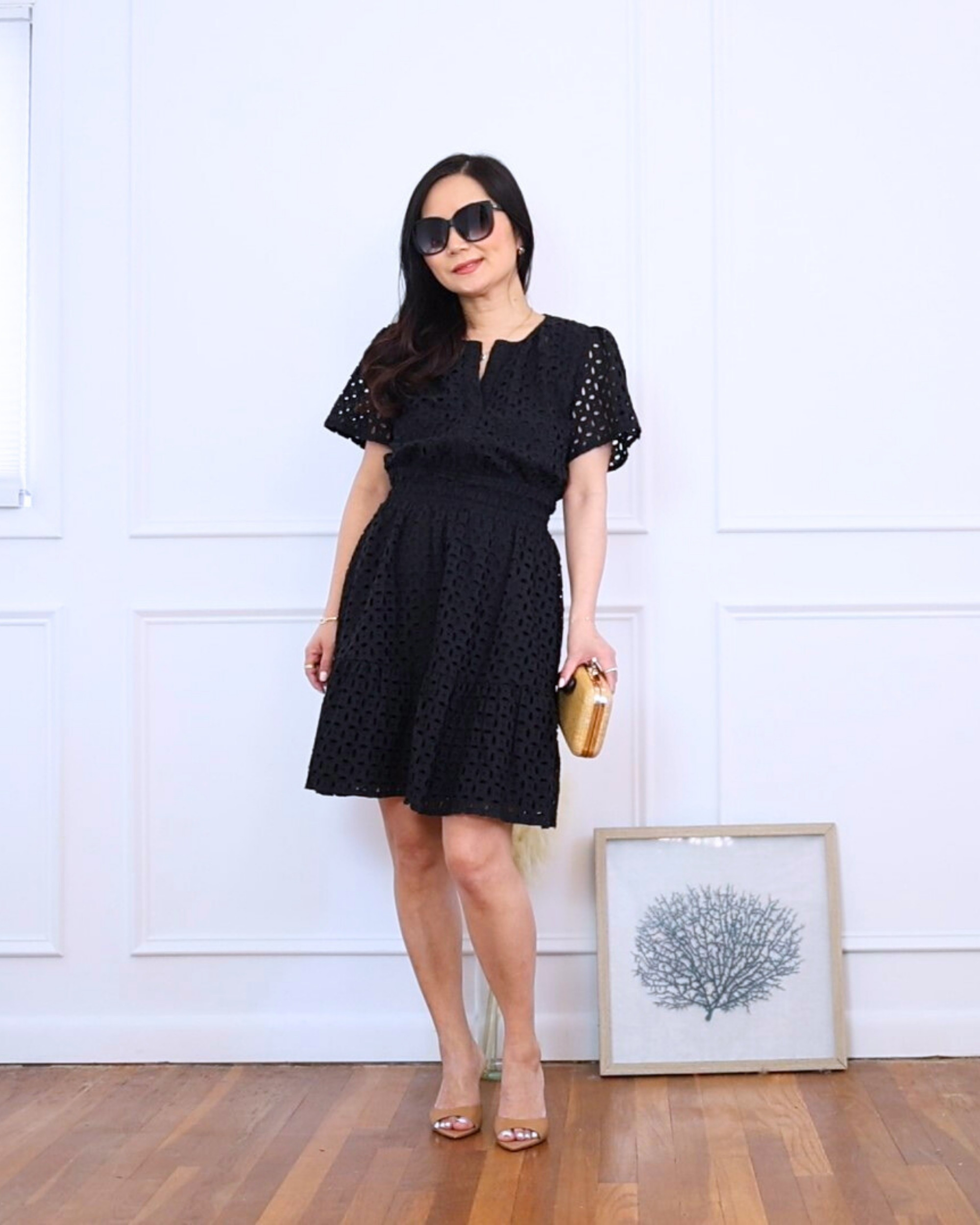 This black eyelet mini dress from Amazon is such a cute and easy piece to throw on. I paired it with a clutch and open-toed heeled sandals for a simple but put-together look. Perfect for petites like me (I’m 5’2”)—the length hits just right! I’m wearing size S.

#LTKOver40 #LTKStyleTip #LTKPetite