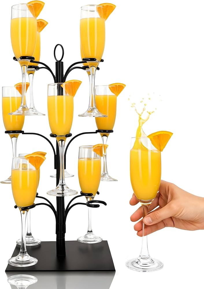 Ksestor Cocktail Tree Stand - Holds 12 Glasses - Mimosa Bar Display | Amazon (US)