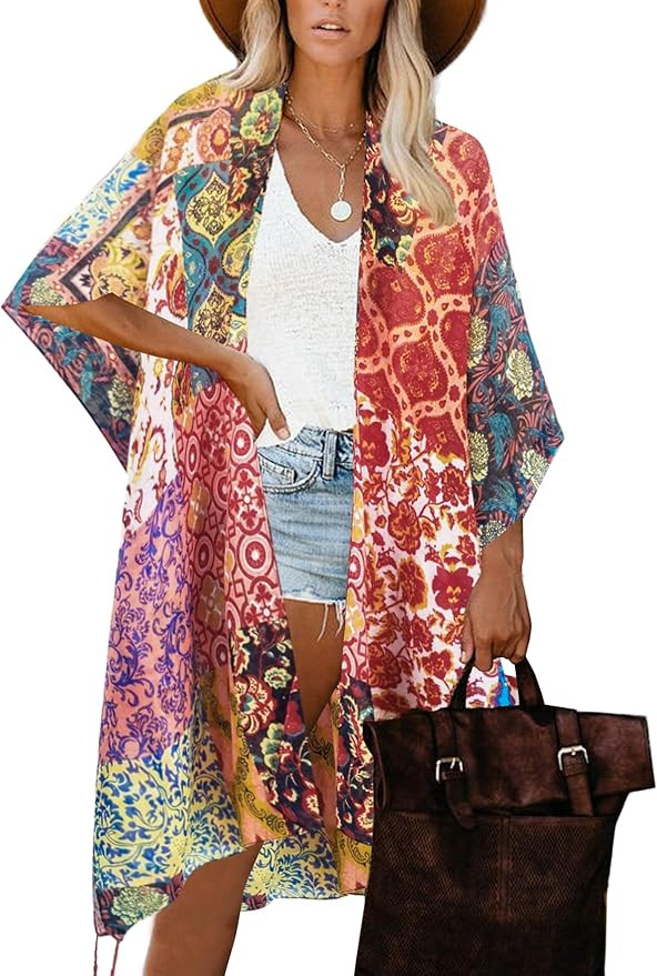 Moss Rose Women Summer Bikini Kimono Bathing Suit Cover Ups for Swimwear | Amazon (US)