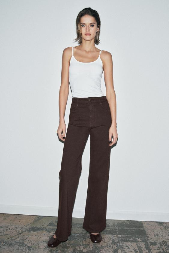 ZW COLLECTION HIGH-WAIST WIDE LEG JEANS | Zara US