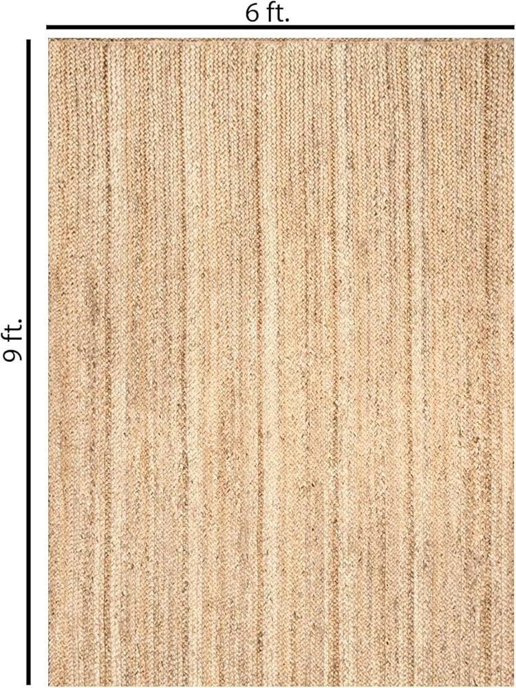 Hand Woven Jute Rug 6x9 Feet Rectangle - Handcrafted Braided Design, Indoor & Outdoor Reversible ... | Amazon (US)