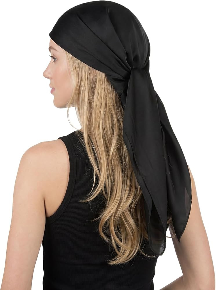 RIIQIICHY 35 Inch Head Scarf for Women Hair Scarf Like Silk Scarf Square Scarf Bandanas for Women | Amazon (US)