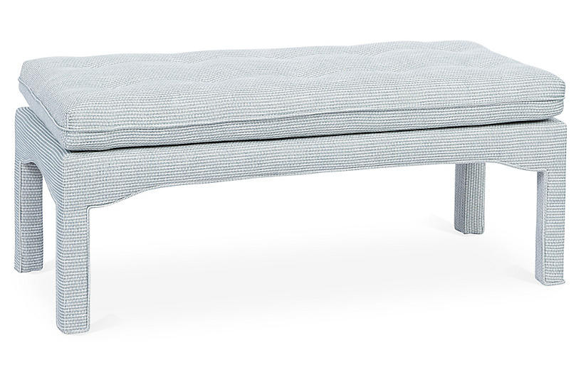 Julien Tufted Bench, Santorini | One Kings Lane