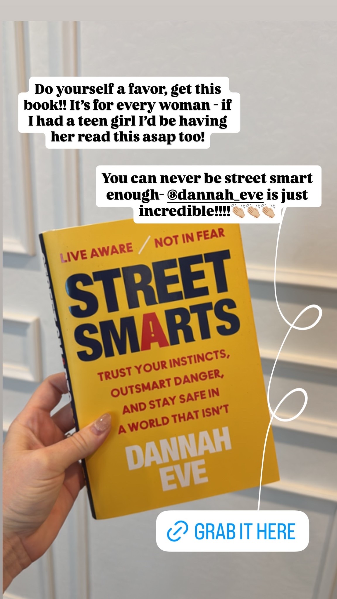 Do yourself a favor, get this book!! It’s for every woman - if I had a teen girl I’d be having her read this asap too! You can never be street smart enough- @dannah_eve is just incredible!!!!👏🏼👏🏼👏🏼