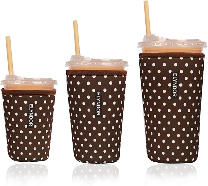 Reusable Insulated Sleeve for Iced Coffee Cup, 3-Pack Coffee Neoprene Drink Sleeve for Cold & Hot... | Amazon (US)