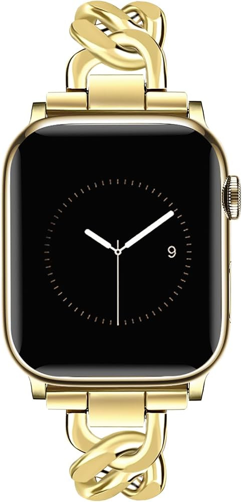 JR.DM Gold Watch Bands for Women Compatible with Apple Watch Band 42mm 44mm 45mm 49mm Adjustable ... | Amazon (US)