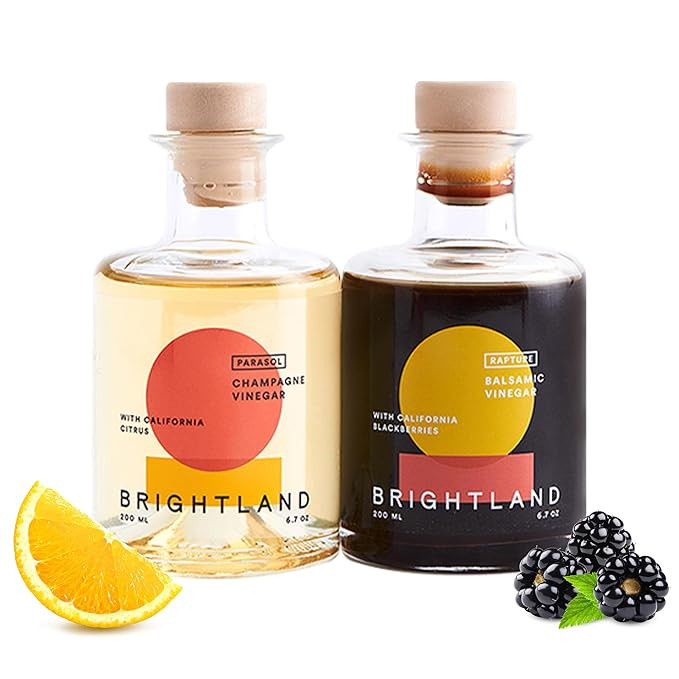 Brightland The Pair, Balsamic Vinegar & Champagne Vinegar Duo - Artisinal Vinegars Perfect for Sa... | Amazon (US)