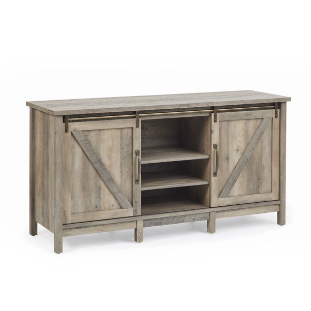 Better Homes & Gardens Modern Farmhouse TV Stand for TVs up to 70", Rustic Gray Finish - Walmart.... | Walmart (US)