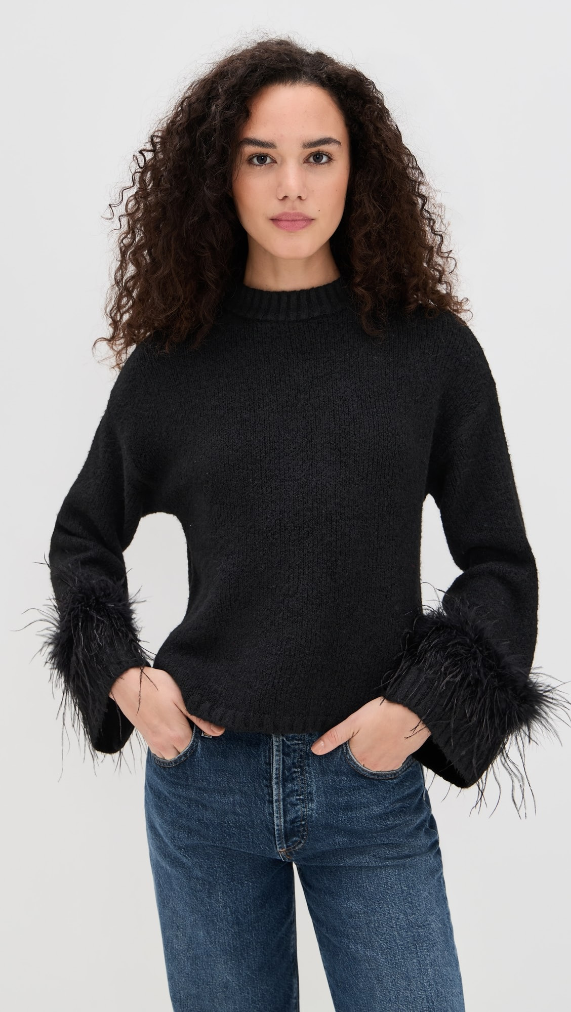 Pia Feather Trim Pullover Sweater | Shopbop