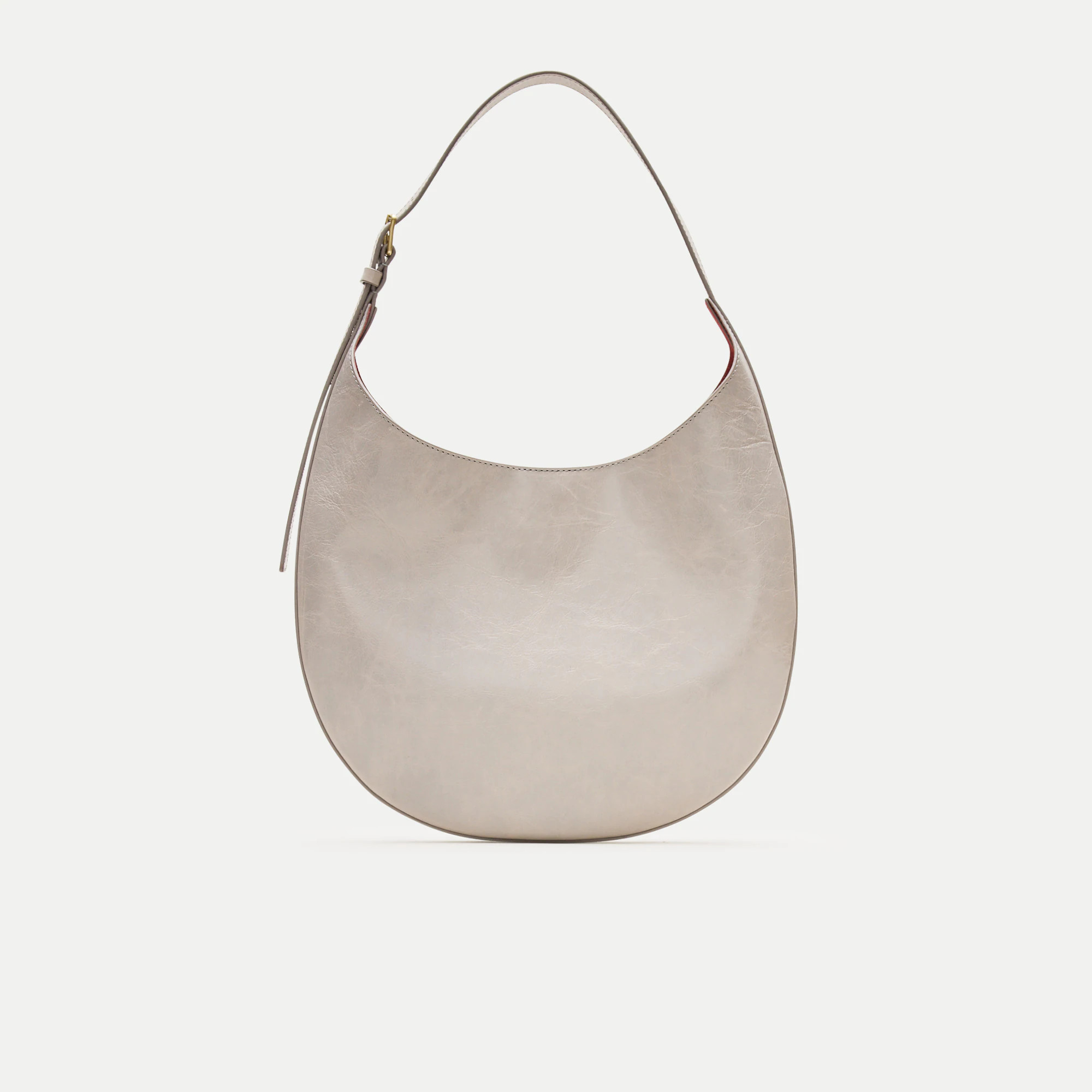 Round shoulder bag in crackled leather | J. Crew US