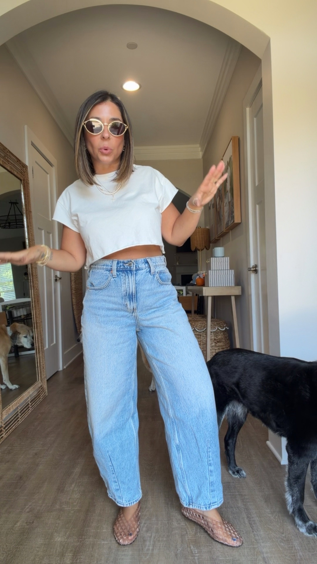 Today’s easy casual outfit 
@Target barrel jeans in size 4 (regular inseam) 
Top in a size xsmall

#LTKSaleAlert #LTKPetite #LTKootd