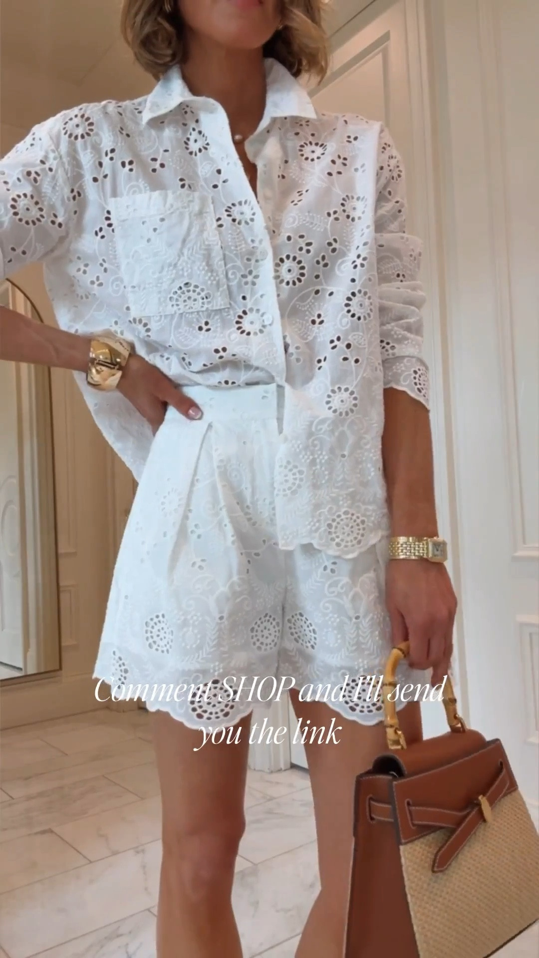 The prettiest eyelet matching set for spring 🤍 Perfect for Easter, Mother’s Day, showers, spring break dinners and more. Feminine, lightweight and so easy to wear. It also comes in a short option if you prefer that version!

Sizing reference: wearing XS in bottoms, S in top. I’m 5’7

#LTKootd