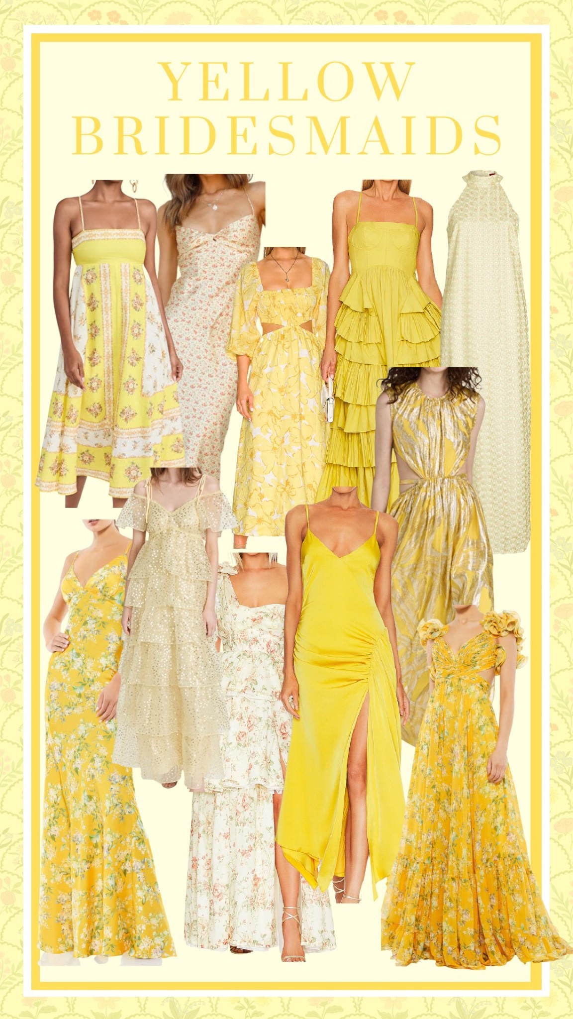mismatched yellow bridesmaid dresses Pastel Yellow Mismatched Mermaid Lace Up Back Long Bridesmaid Dresses, –  clover sew main image 0