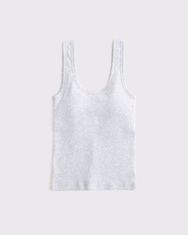 Bra-Free Rib Scoopneck Tank | Abercrombie & Fitch (US)