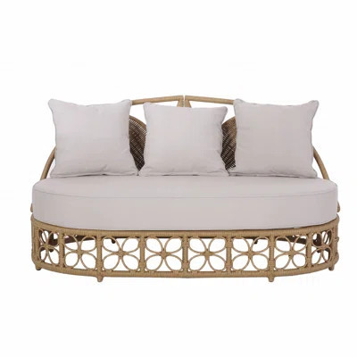 Daybed With Cushions, Patio Furniture Outdoor Daybed With Wicker Rattan, 60" Wide Outdoor Wicker Patio For Lawn Garden Backyard Pool | Wayfair North America