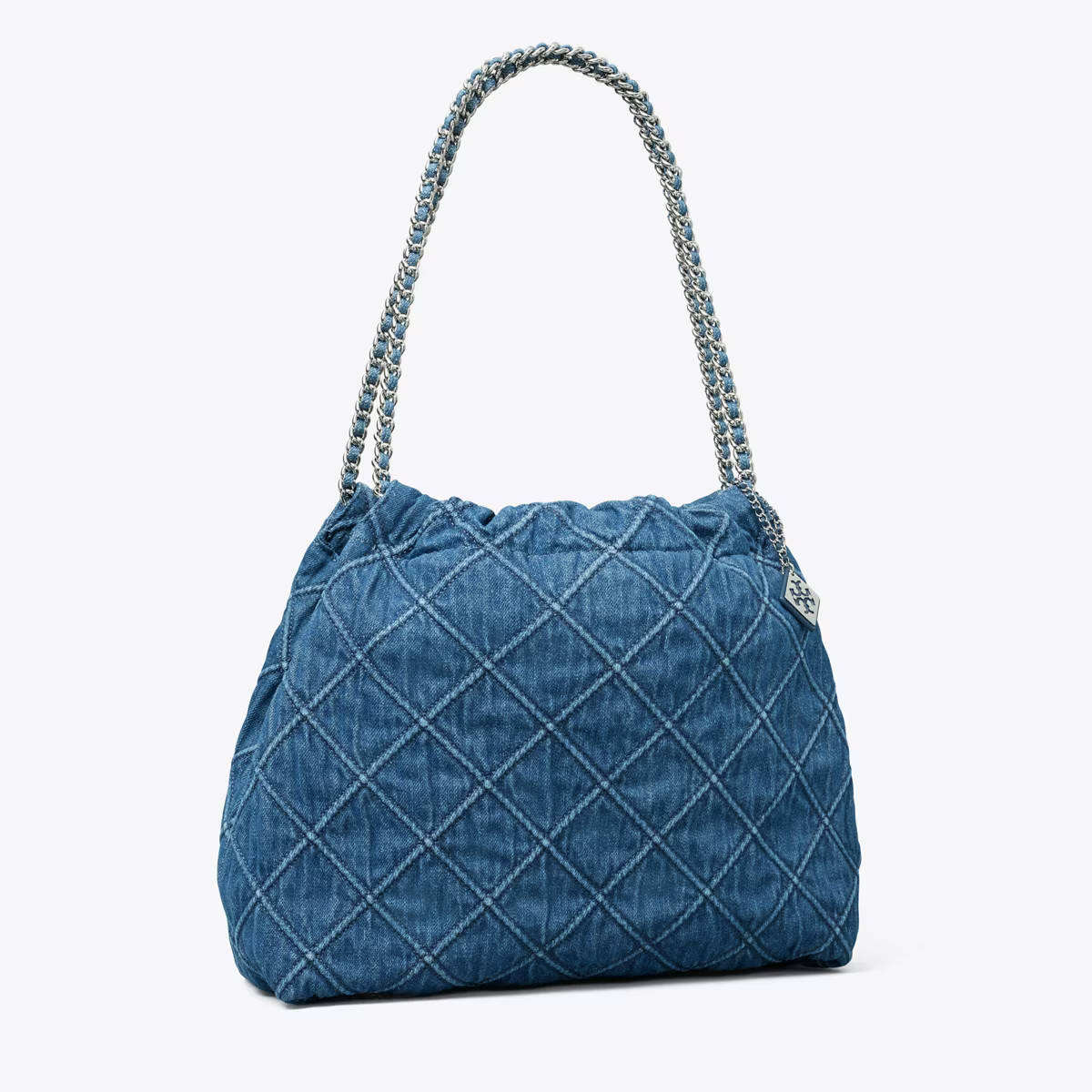 FLEMING SOFT DENIM DRAWSTRING BAG | Tory Burch (US)