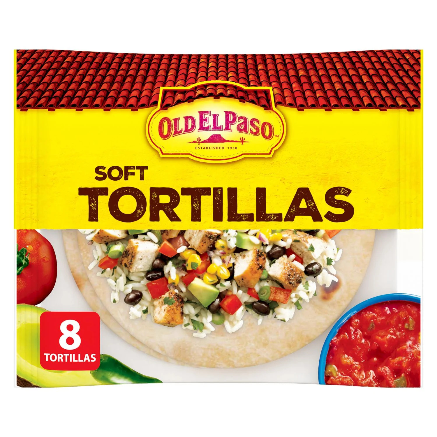 Old El Paso Soft Flour Tortillas, Large, 334 g, 8 ct, 8 Tortillas, 334 g | Walmart (CA)