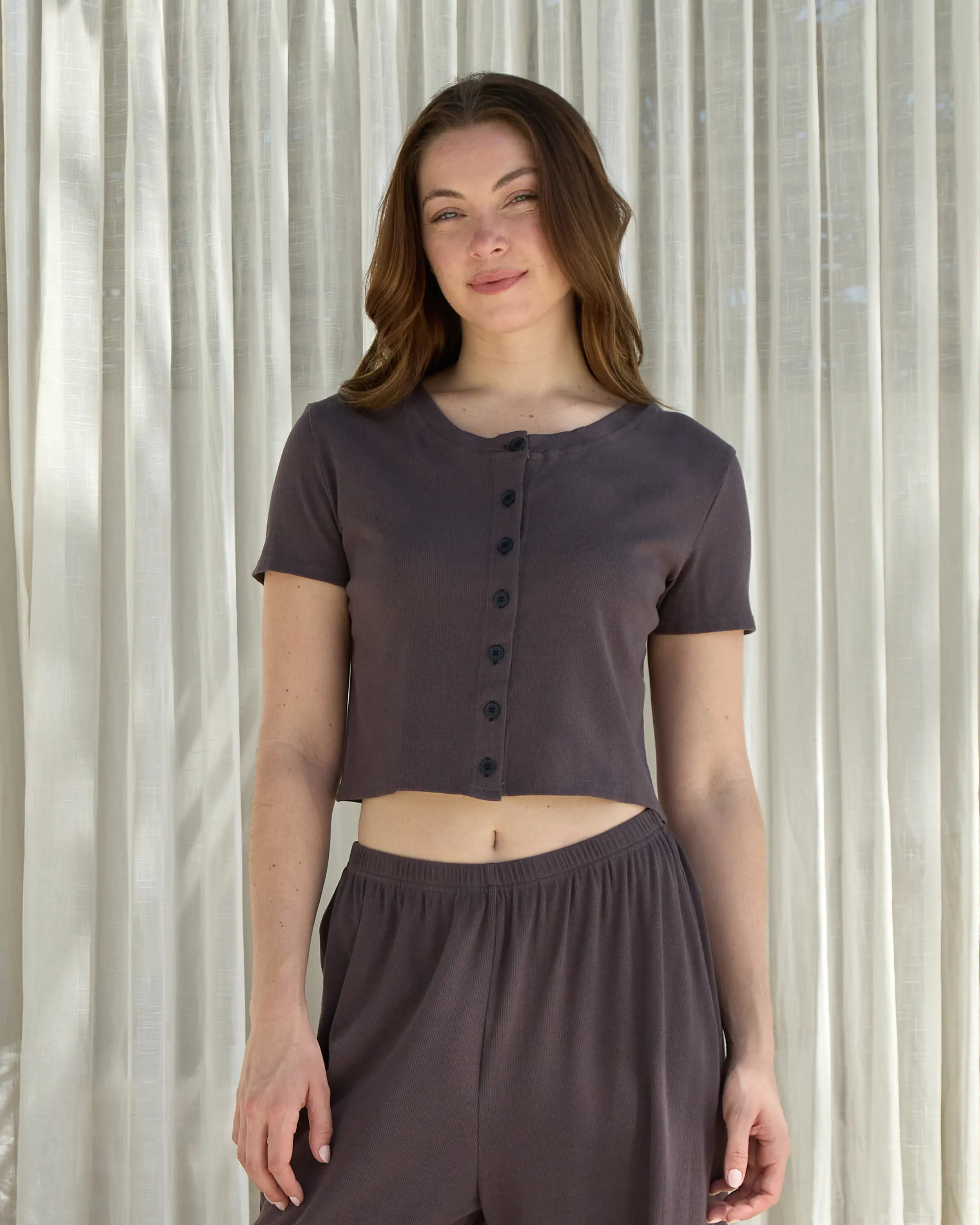 Ribbed Lounge Short Sleeve in Cove | Eleven Eleven