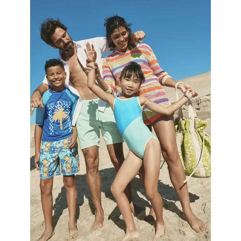 Wonder Nation Girls’ One-Piece Swimsuit with UPF 50, Sizes 4-18 & Plus | Walmart (US)