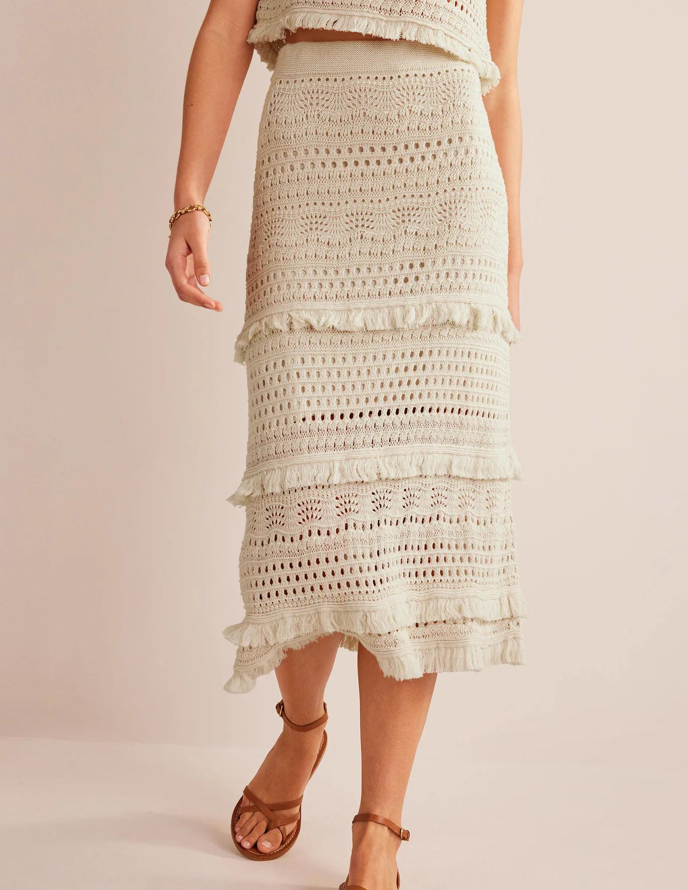 Fringe Crochet Knitted Skirt | Boden (US)